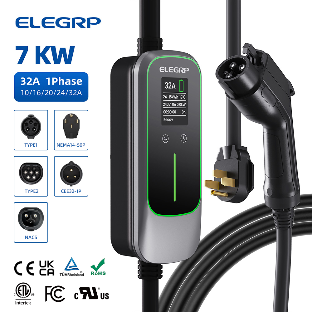 Home Ev Charger - ELEGRP Cargador portátil para vehículos eléctricos