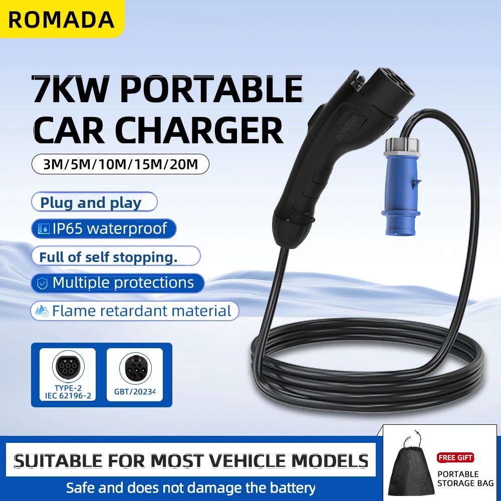 Ev Charger Adapter - Cargador portátil EV para vehículo eléctrico,
