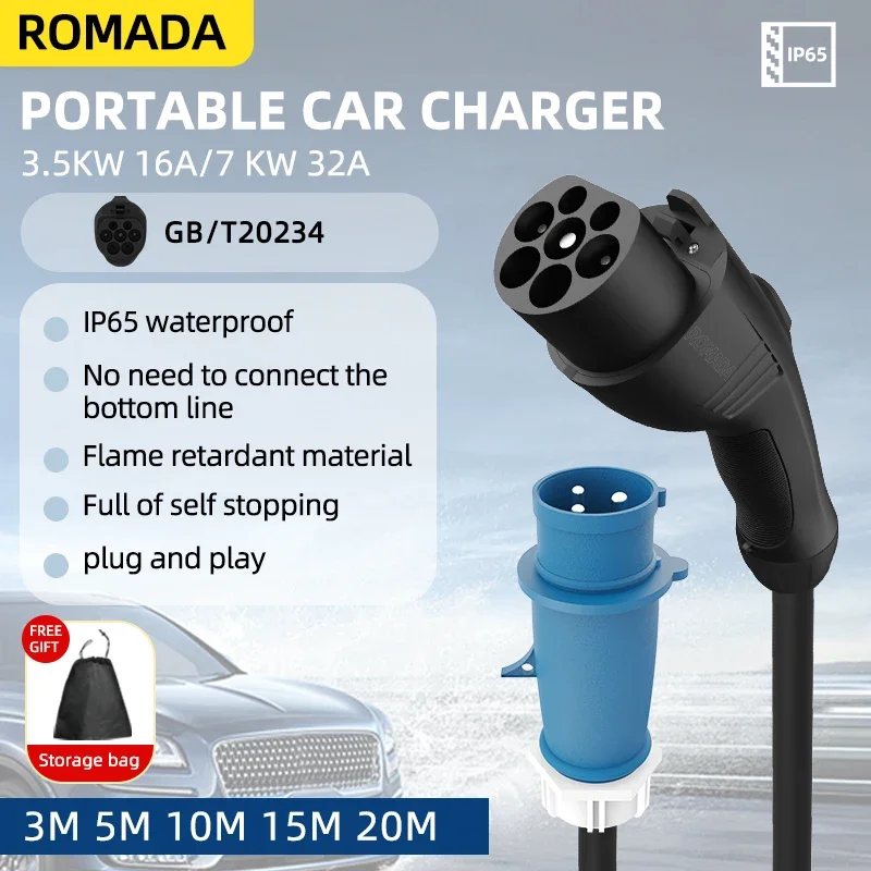 Cargador portátil EV para vehí - Ev Charger Adapter reseña y precio