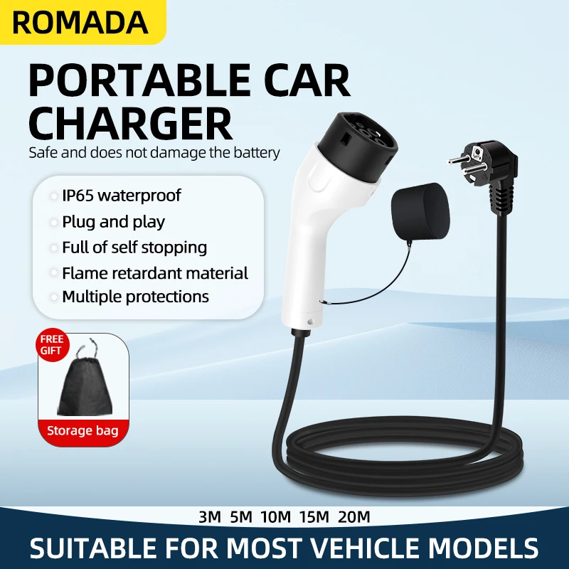 Cargador portátil ROMADA de 3. - Ev Charger Adapter reseña y precio